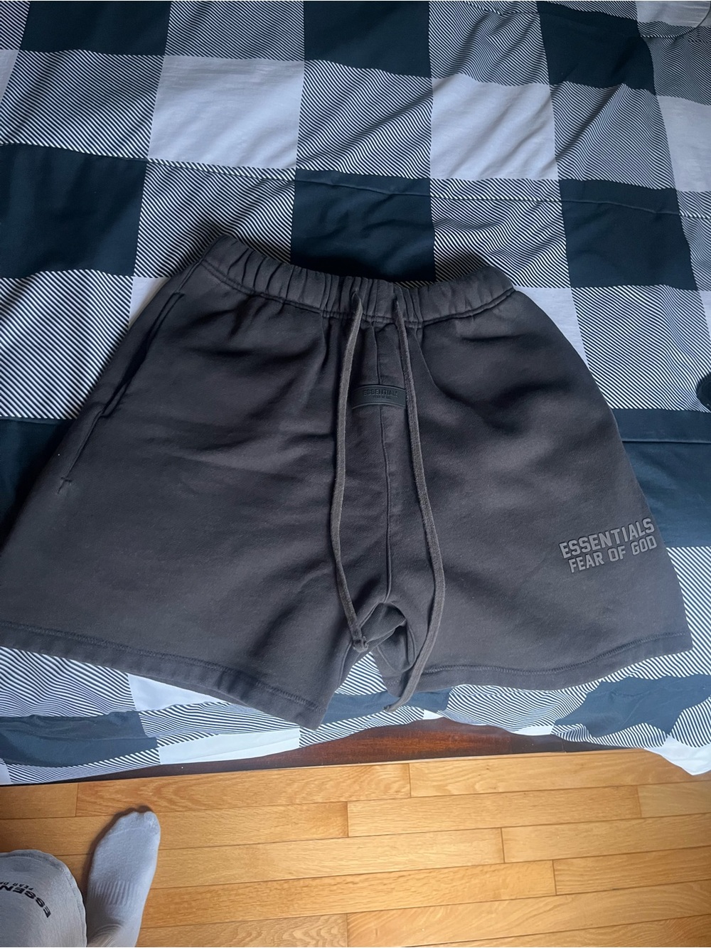 Essentials Off Black Shorts